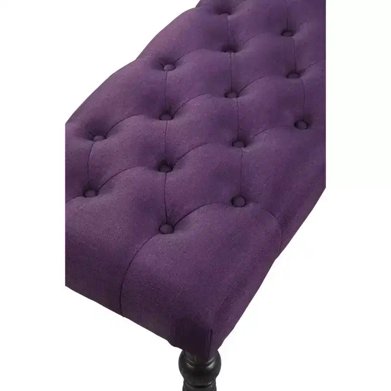 Panca pouf trapuntata con bottoni, imbottita, 1 posto, blu / grigio / viola / marrone chiaro