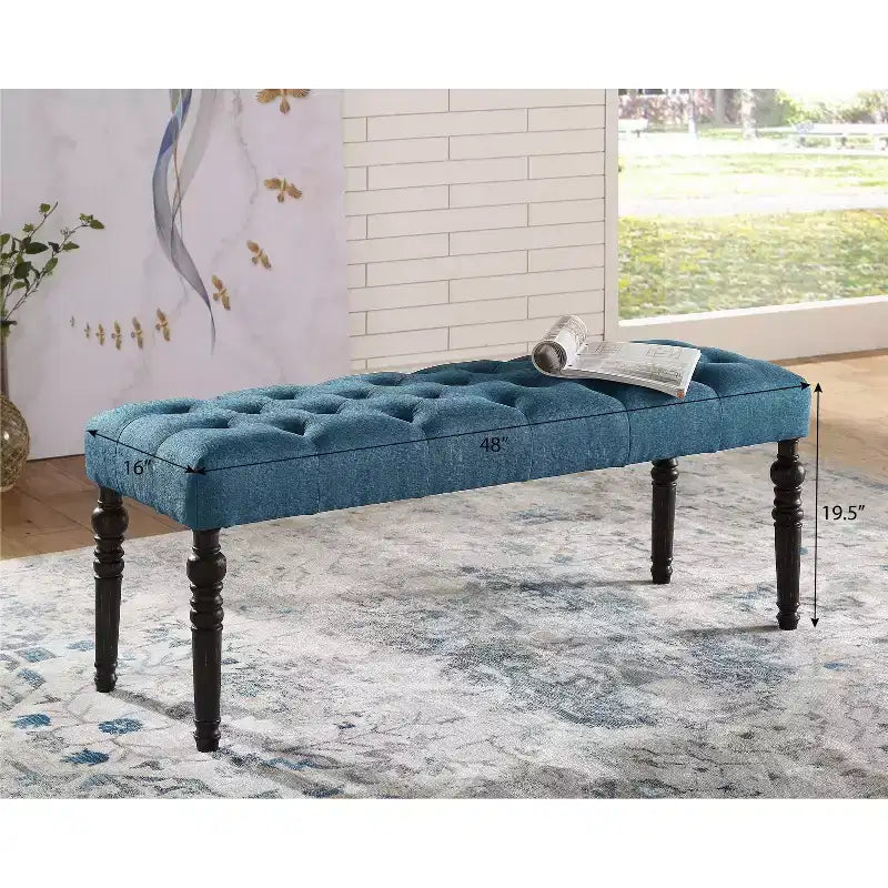 Panca pouf trapuntata con bottoni, imbottita, 1 posto, blu / grigio / viola / marrone chiaro