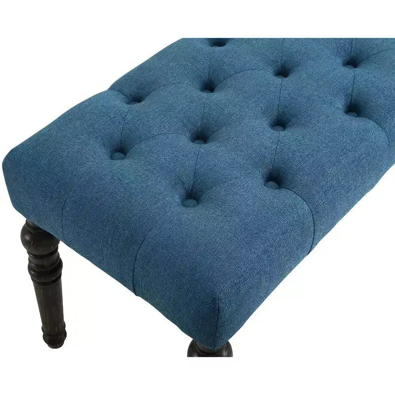 Panca pouf trapuntata con bottoni, imbottita, 1 posto, blu / grigio / viola / marrone chiaro