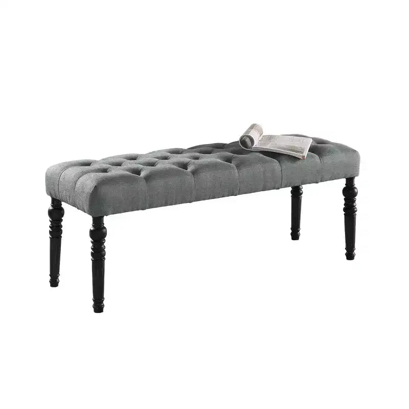 Panca pouf trapuntata con bottoni, imbottita, 1 posto, blu / grigio / viola / marrone chiaro