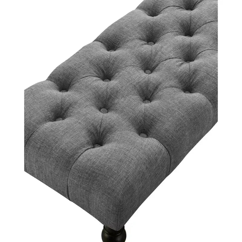 Panca pouf trapuntata con bottoni, imbottita, 1 posto, blu / grigio / viola / marrone chiaro