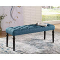 Okak Elegant Tufted Button Ottoman Bench with Wooden Turned Legs,Upholstered Shoe Bench Dining Bench for Living Room,Entryway