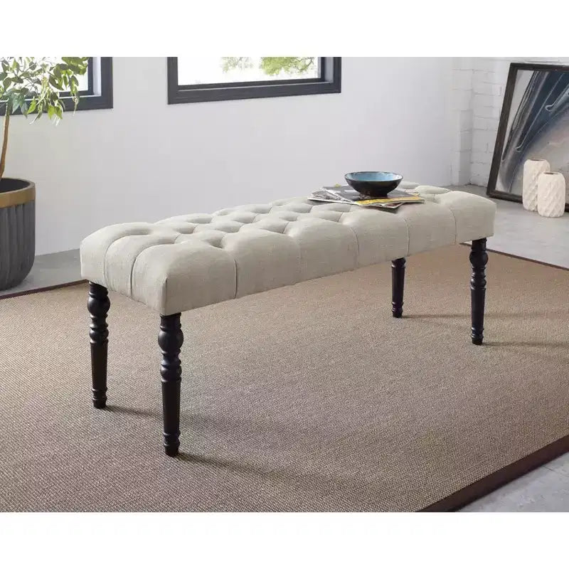 Panca pouf trapuntata con bottoni, imbottita, 1 posto, blu / grigio / viola / marrone chiaro