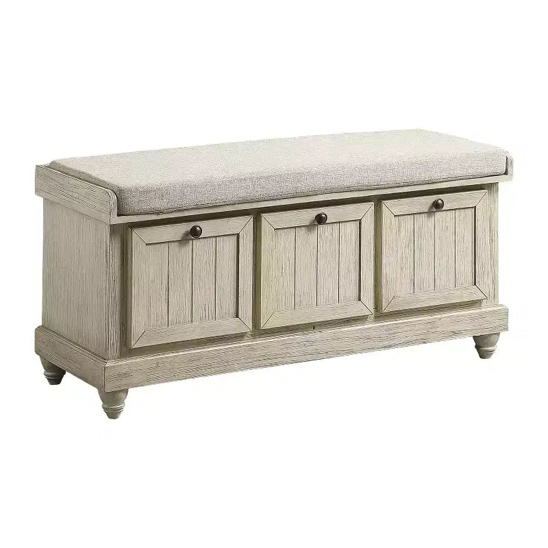 Panca ottomana contenitore con coperchio a ribalta, grigio scuro/bianco, monoposto