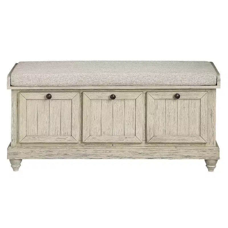 Panca ottomana contenitore con coperchio a ribalta, grigio scuro/bianco, monoposto