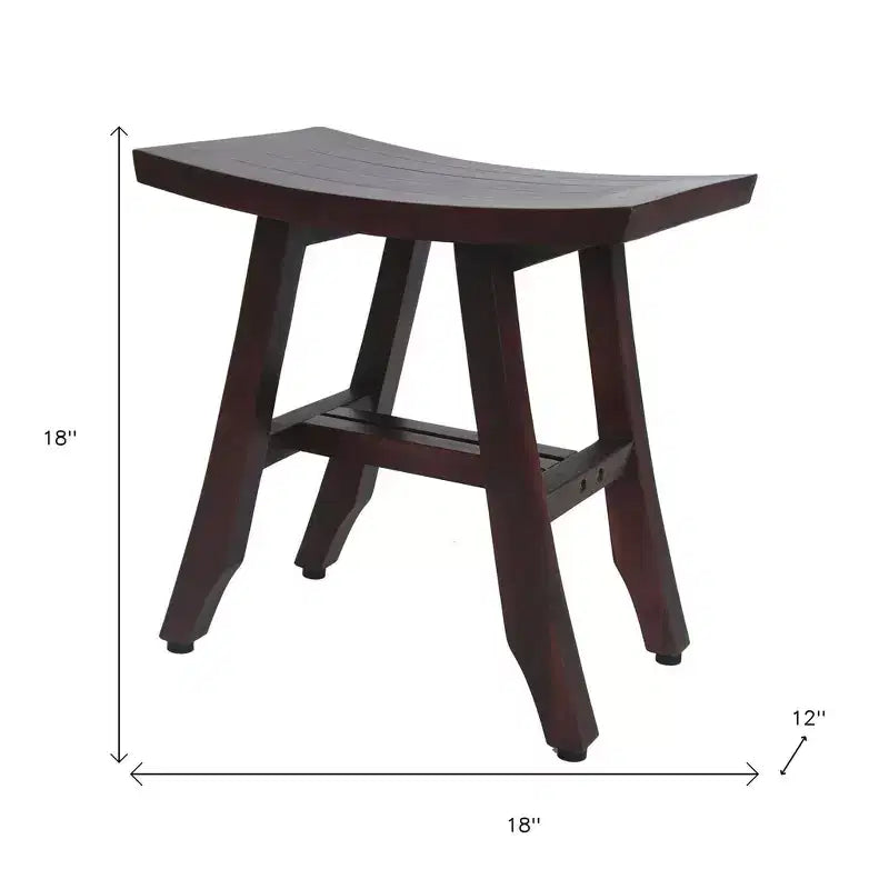 Panca doccia rettangolare in teak marrone scuro, singola