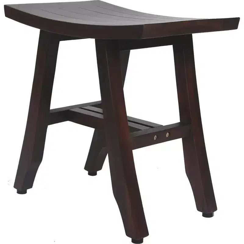 Panca doccia rettangolare in teak marrone scuro, singola