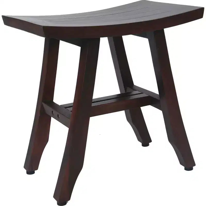 Panca doccia rettangolare in teak marrone scuro, singola