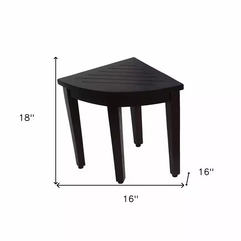 Panca angolare da doccia in teak marrone con ripiano – 1 persona