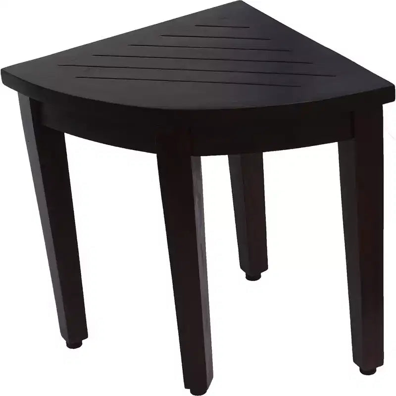 Panca angolare da doccia in teak marrone con ripiano – 1 persona