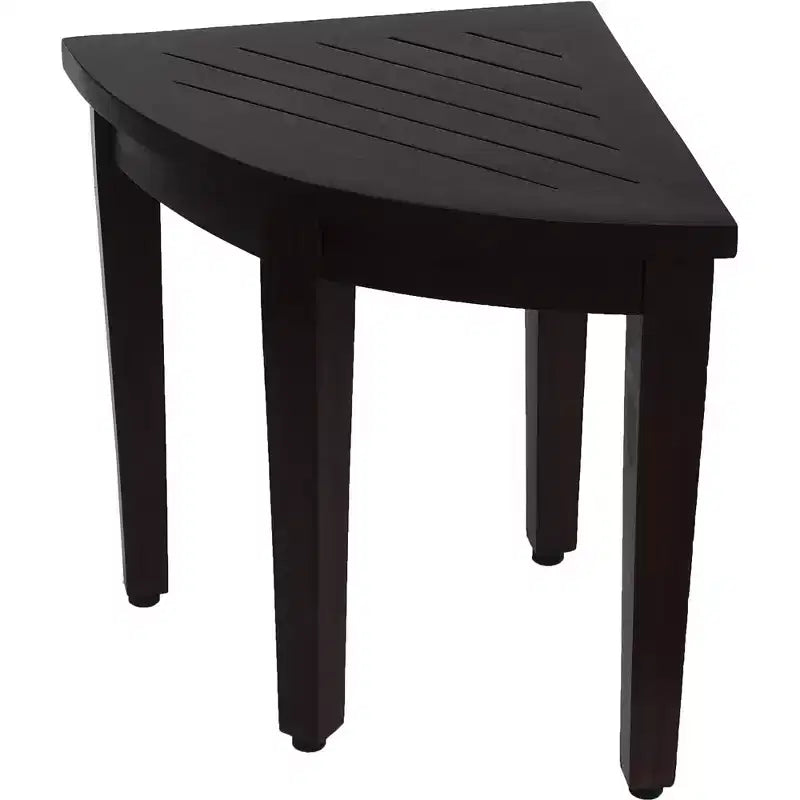 Panca angolare da doccia in teak marrone con ripiano – 1 persona