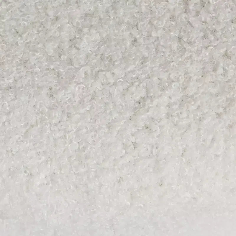 Sgabello Contenitore Rotondo in Bouclé Crema con Coperchio Rimovibile, Monoposto