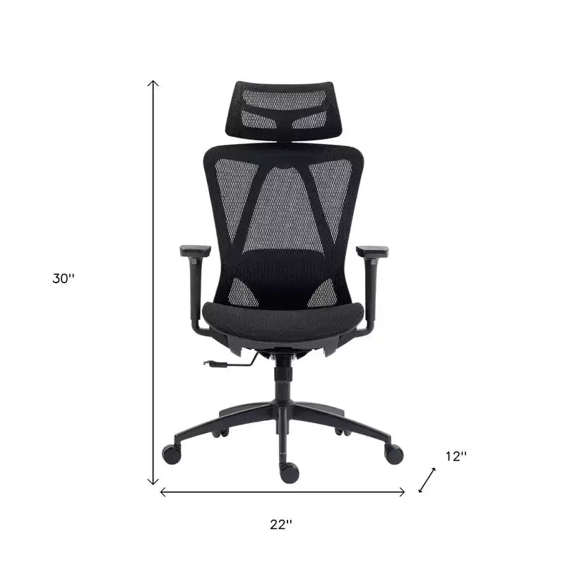 Sedia girevole da ufficio singola regolabile nera