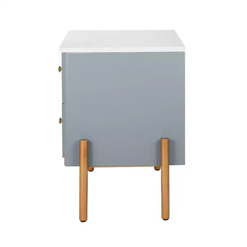 Comodino in legno e metallo nero/blu/verde/arancione con 2 cassetti – 1 persona
