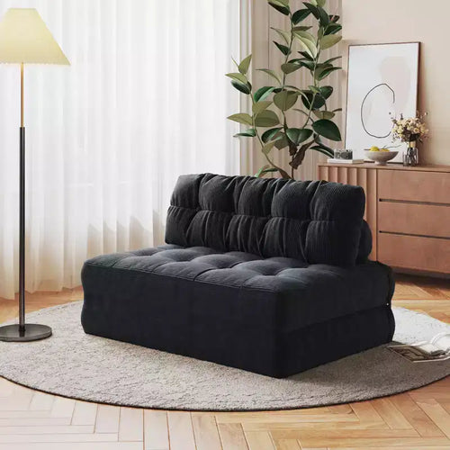 Folding Sofa Bed, Futon Sofa Bed, Floor Folding Couch for Living Room, Convertible Sleeper Chair with Pillow Foldable Mattress Back Support