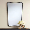 Specchio da parete rettangolare in metallo nero, 1 pannello, 55,8 x 86,3 cm