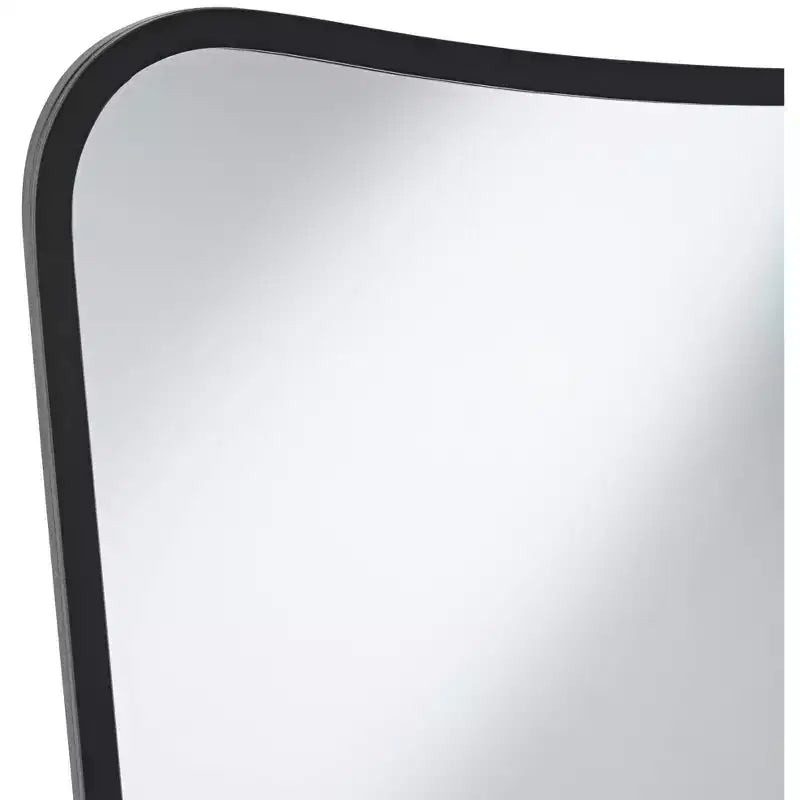 Specchio da parete rettangolare in metallo nero, 1 pannello, 55,8 x 86,3 cm
