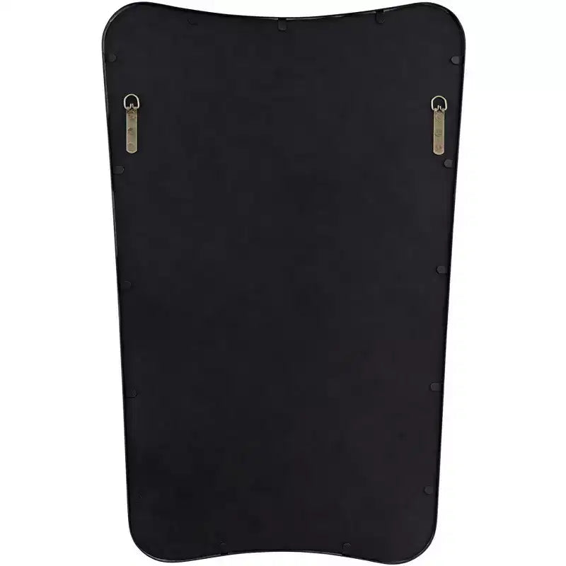 Specchio da parete rettangolare in metallo nero, 1 pannello, 55,8 x 86,3 cm