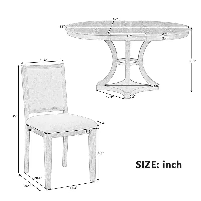 Set da pranzo allungabile 5 pezzi Espresso/Naturale, posti 4-6