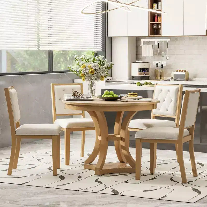 Set da pranzo allungabile 5 pezzi Espresso/Naturale, posti 4-6