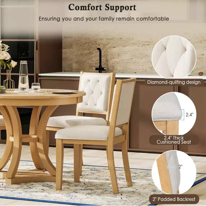 Set da pranzo allungabile 5 pezzi Espresso/Naturale, posti 4-6