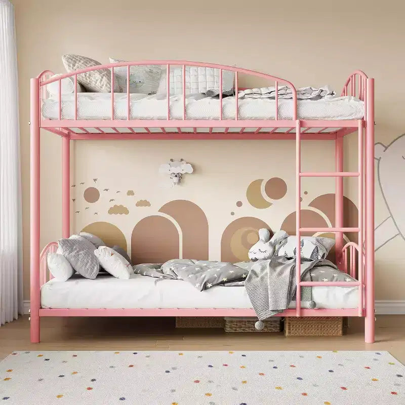 Letto a castello in metallo rosa per 2 bambini