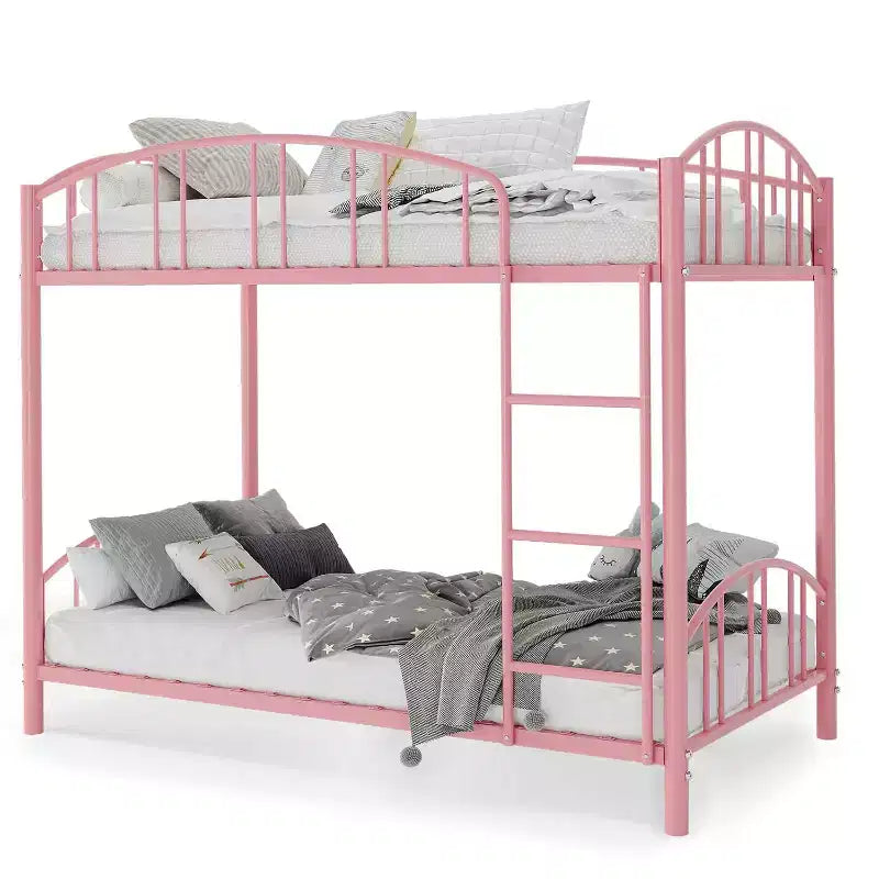 Letto a castello in metallo rosa per 2 bambini