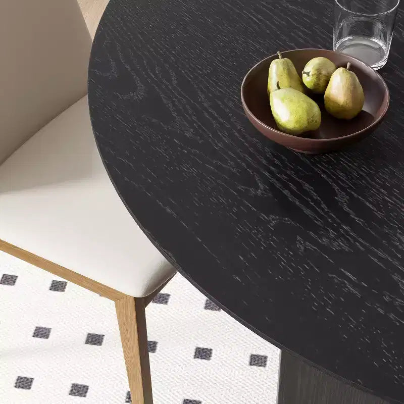 Tavolo da pranzo ovale con piedistallo nero/giallo, 4-6 posti