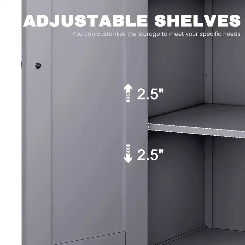 Mobiletto contenitore da pavimento per bagno, grigio/bianco, con 2 ripiani regolabili, montaggio da 1 persona