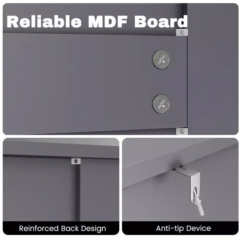 Mobiletto contenitore da pavimento per bagno, grigio/bianco, con 2 ripiani regolabili, montaggio da 1 persona