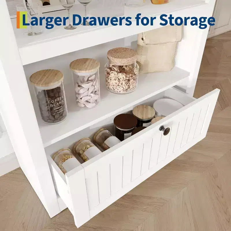 Noce / Bianco / Color Legno, Maniglia Oro, Libreria ad Arco da 71" con 6 Ripiani, Cassetto e Armadietto, Montaggio per 1 Persona