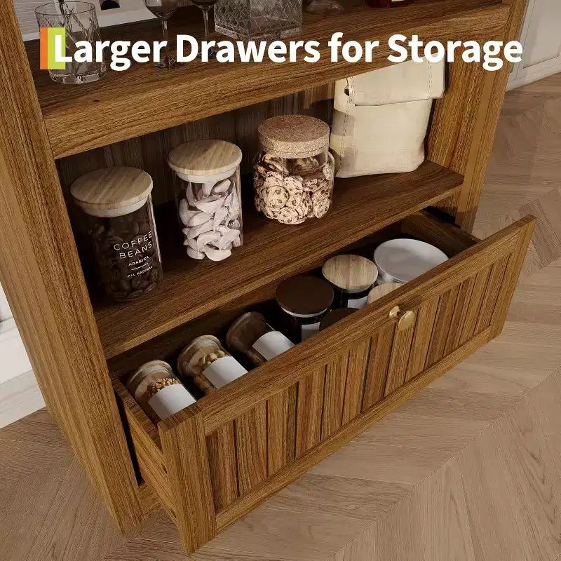 Noce / Bianco / Color Legno, Maniglia Oro, Libreria ad Arco da 71" con 6 Ripiani, Cassetto e Armadietto, Montaggio per 1 Persona