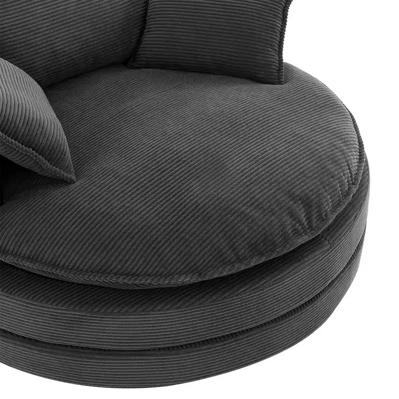 Poltrona a botte girevole a 360° in velluto a coste beige / nera / blu / grigia / verde / rossa, a sedile singolo