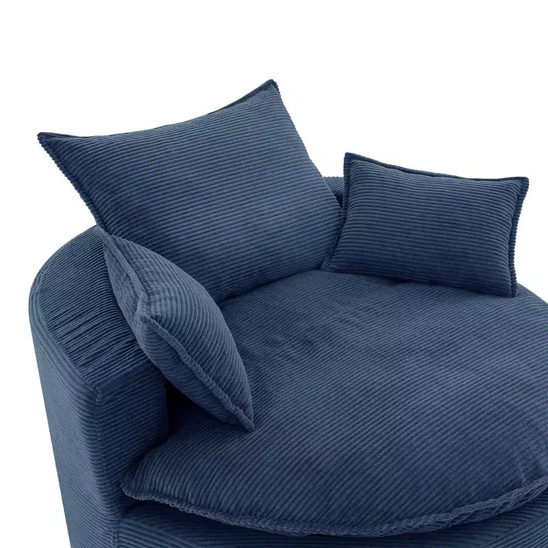 Poltrona a botte girevole a 360° in velluto a coste beige / nera / blu / grigia / verde / rossa, a sedile singolo