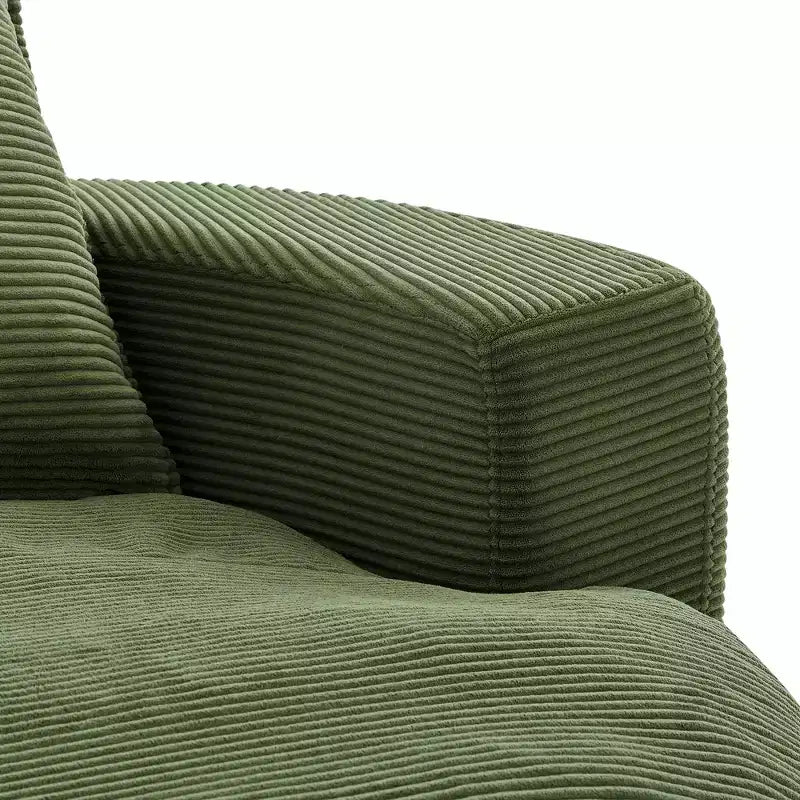 Poltrona a botte girevole a 360° in velluto a coste beige / nera / blu / grigia / verde / rossa, a sedile singolo