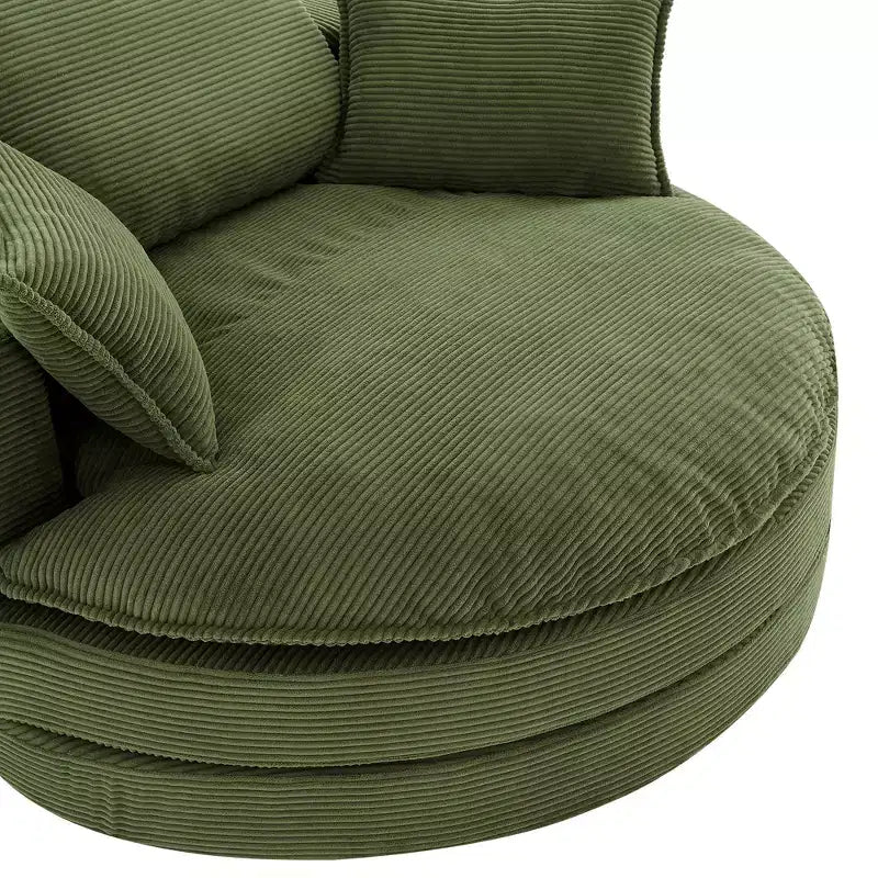 Poltrona a botte girevole a 360° in velluto a coste beige / nera / blu / grigia / verde / rossa, a sedile singolo