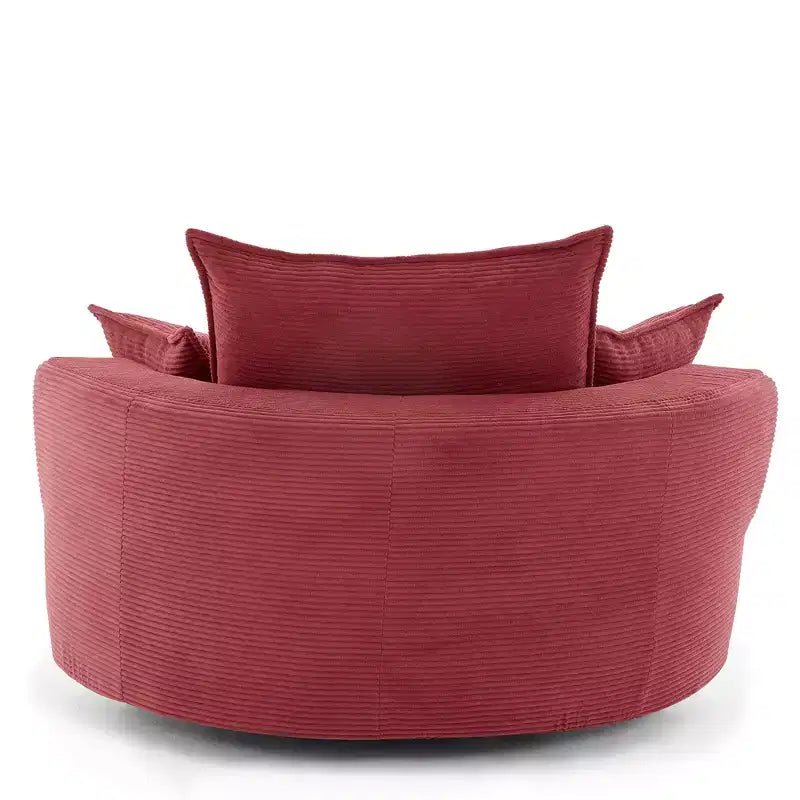 Poltrona a botte girevole a 360° in velluto a coste beige / nera / blu / grigia / verde / rossa, a sedile singolo