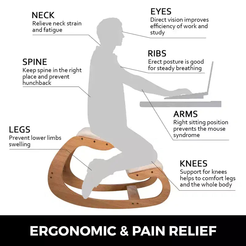 Sedia ergonomica inginocchiata marrone, utente singolo