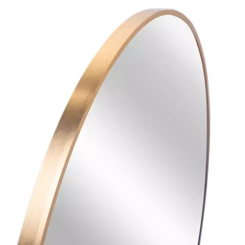 Specchio da parete rotondo nero/oro/argento, cornice in alluminio, 42" – Singolo