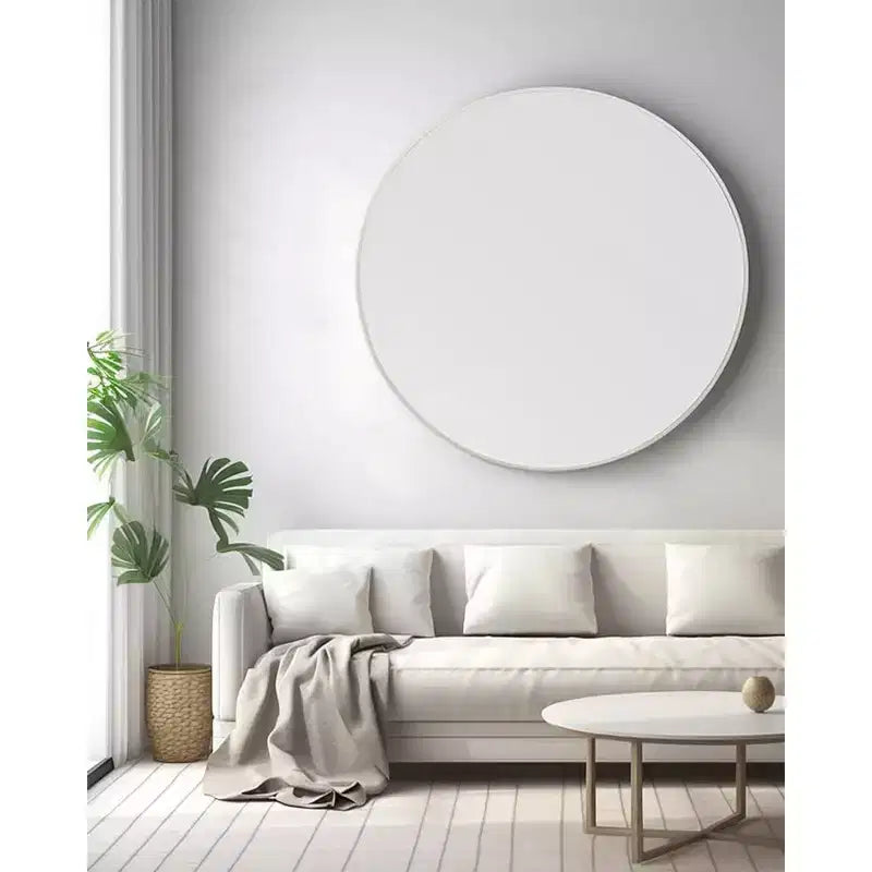Specchio da parete rotondo nero/oro/argento, cornice in alluminio, 42" – Singolo