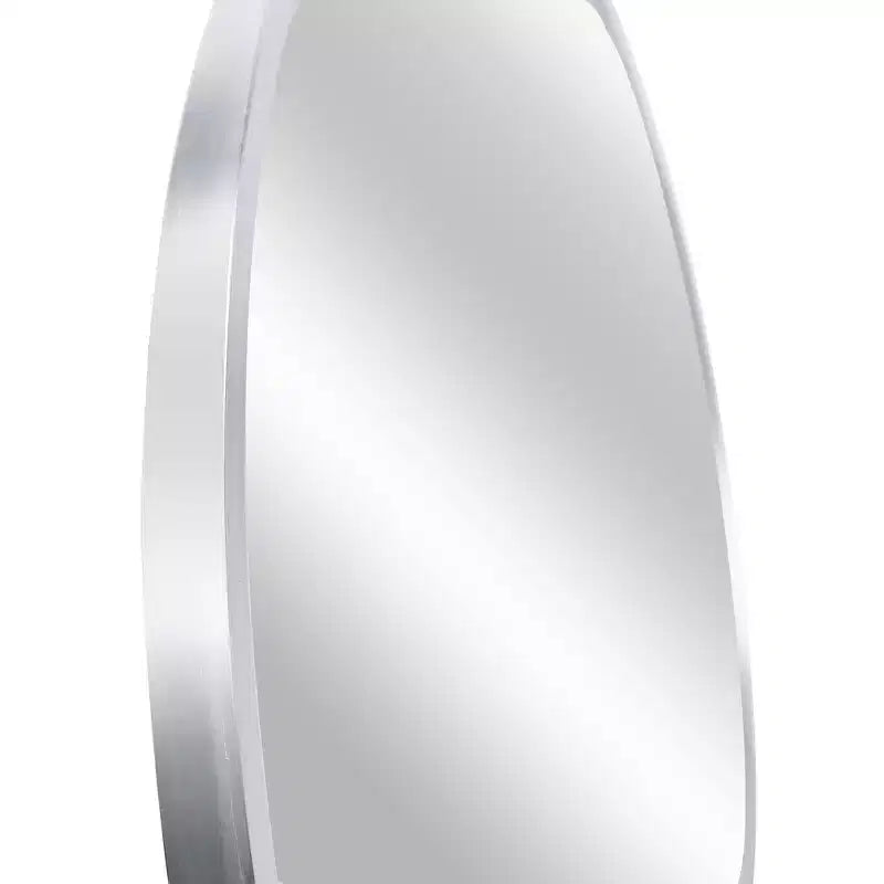 Specchio da parete rotondo nero/oro/argento, cornice in alluminio, 42" – Singolo