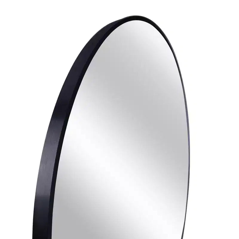 Specchio da parete rotondo nero/oro/argento, cornice in alluminio, 42" – Singolo