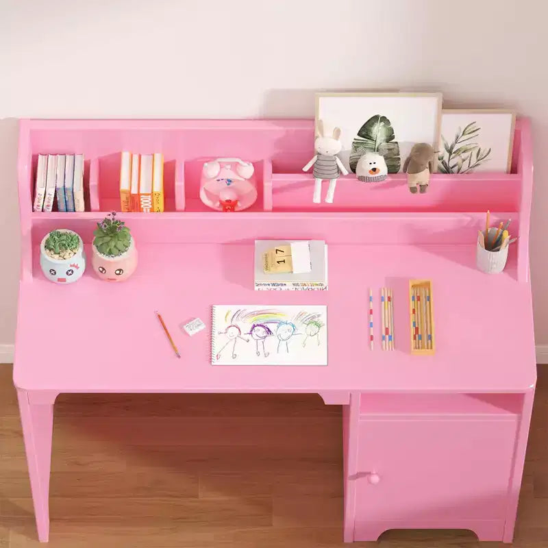 Set Scrivania e Sedie per Bambini in Legno Naturale, Rettangolare, per 2