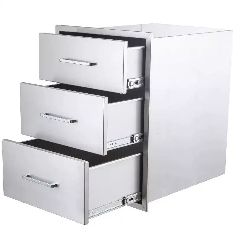 Cassetto da esterno in acciaio inox argentato a filo, 1-3 cassetti