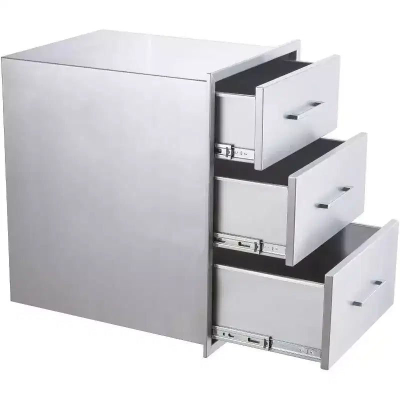Cassetto da esterno in acciaio inox argentato a filo, 1-3 cassetti