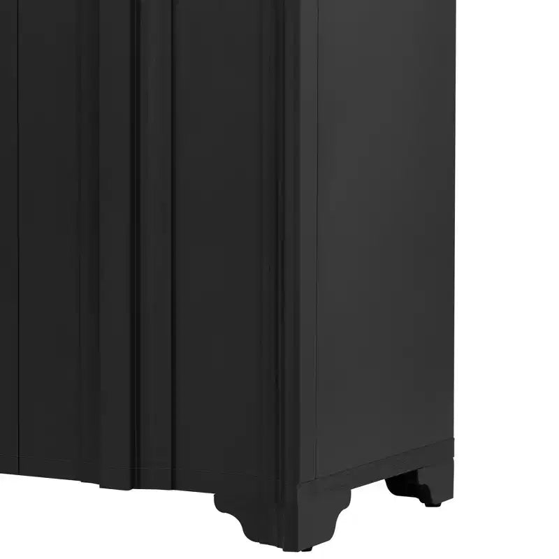 Mobile credenza con 4 ante lineari, nei colori Beige / Nero / Blu Navy / Bianco, per 1 persona