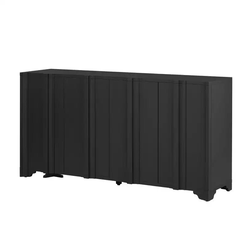 Mobile credenza con 4 ante lineari, nei colori Beige / Nero / Blu Navy / Bianco, per 1 persona