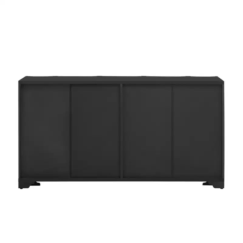 Mobile credenza con 4 ante lineari, nei colori Beige / Nero / Blu Navy / Bianco, per 1 persona