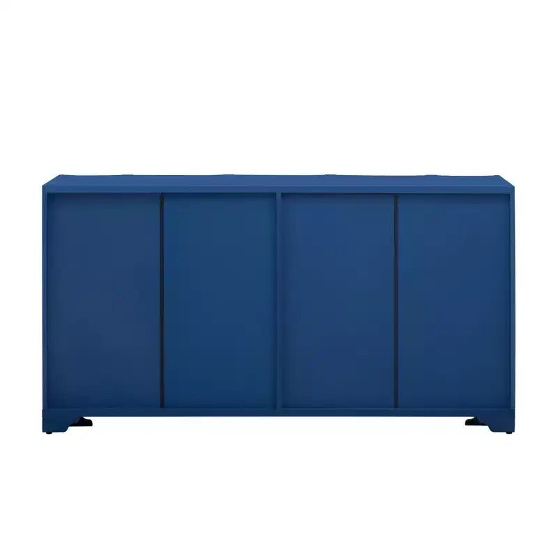 Mobile credenza con 4 ante lineari, nei colori Beige / Nero / Blu Navy / Bianco, per 1 persona