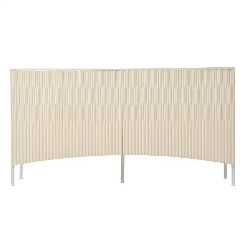 Mobile credenza con 4 ante lineari, nei colori Beige / Nero / Blu Navy / Bianco, per 1 persona